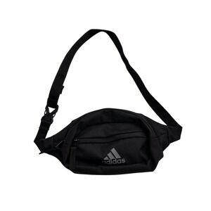 Adidas Black Waist Pack Fanny Adjustable Strap & Multiple Zipper Compartments